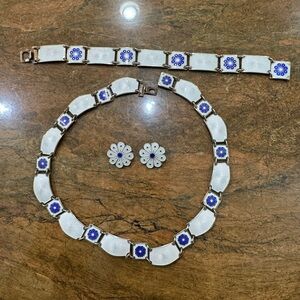 David Anderson Norway Sterling Vermeil enamel set